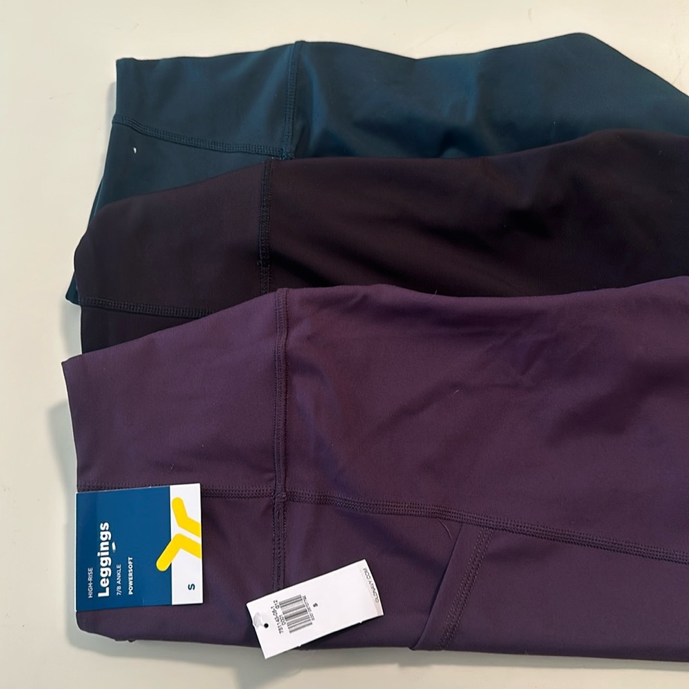3 pair 7/8 power soft ankle leggings